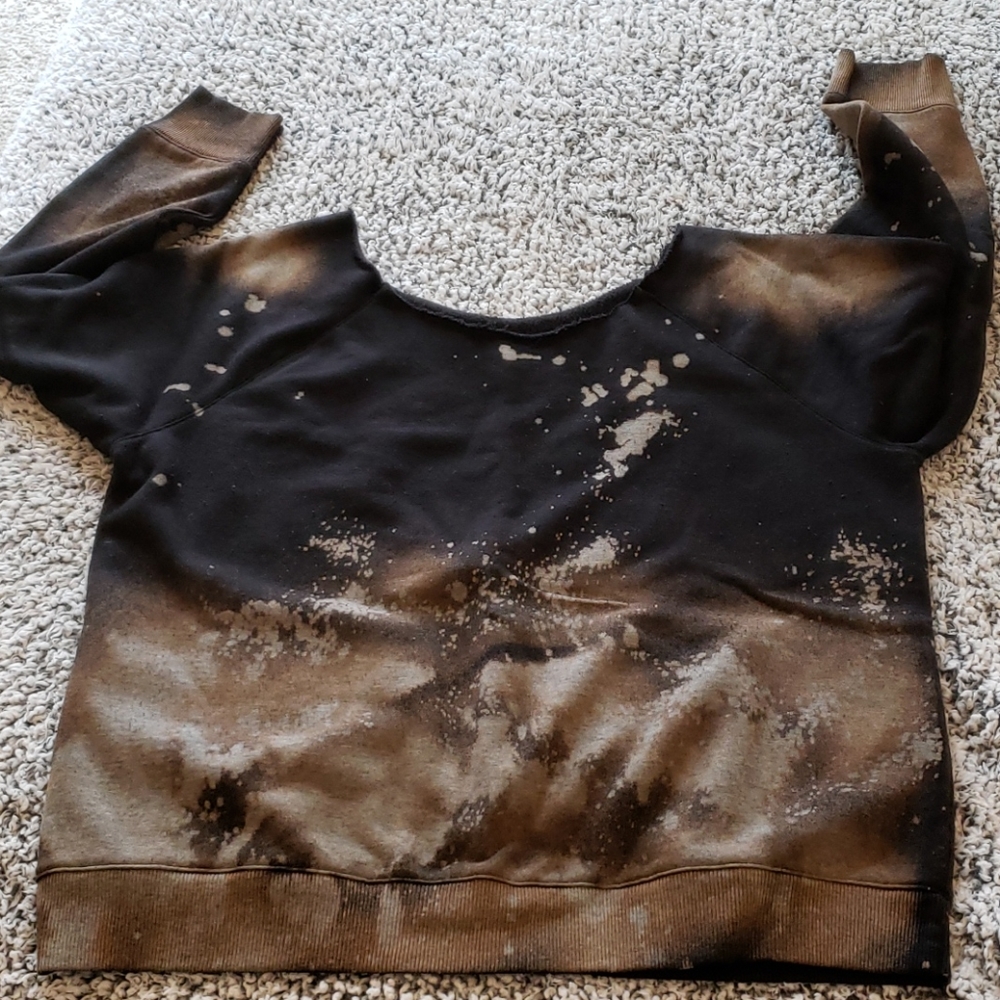 TWO bleached sweat shirts